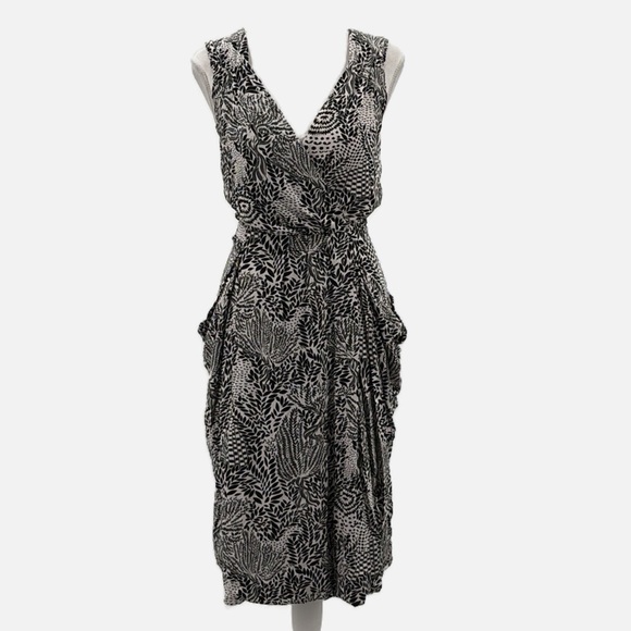 Marc by Marc Jacobs Muir Bubble Hem Surplice Dress in White Swan - Size XS - Picture 2 of 7